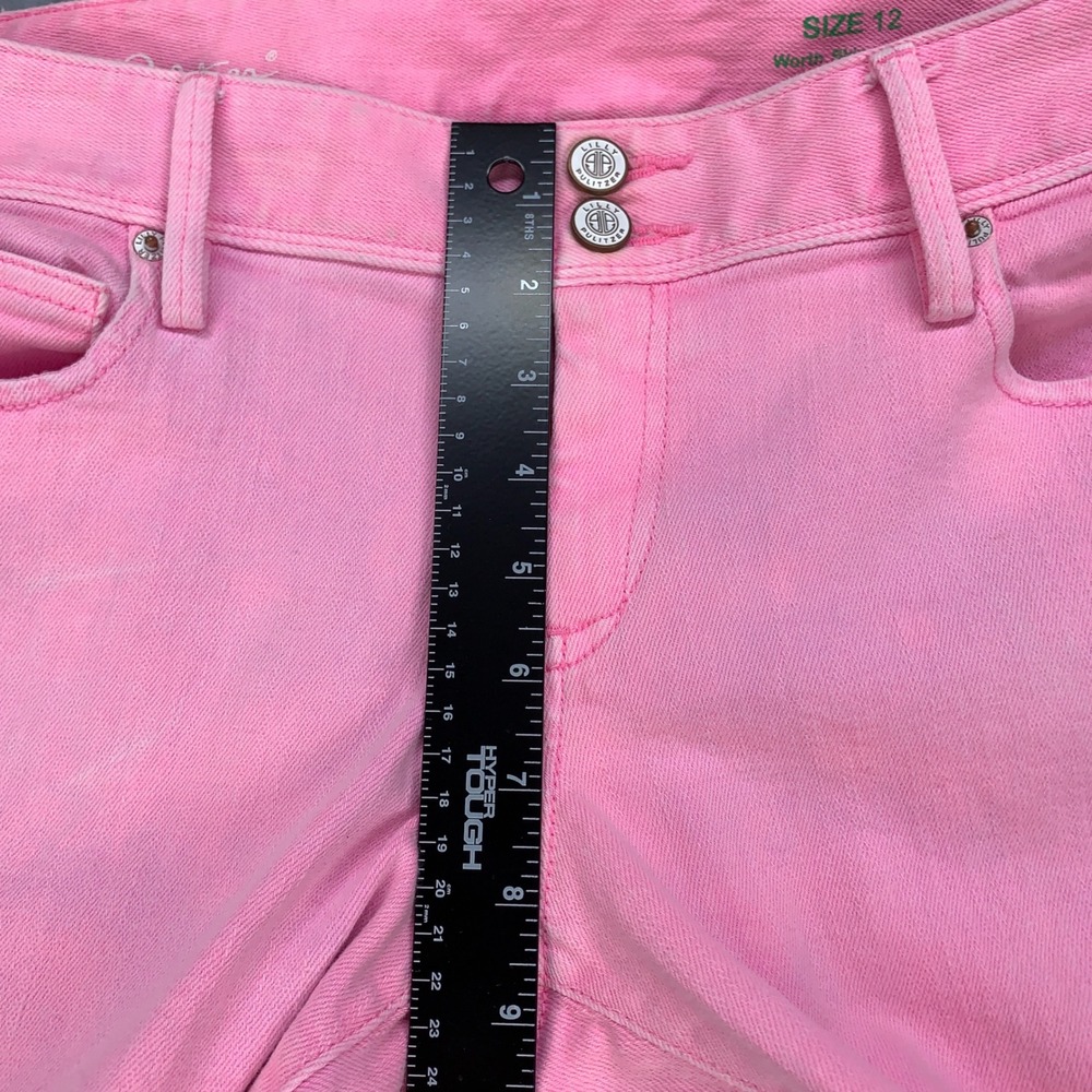 Lilly Pulitzer Worth Skinny Mini Jeans Womens 12 Pink Low Rise Stretch 40841 - Picture 8 of 16
